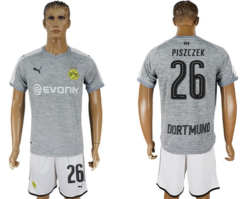 Dortmund #26 Piszczek Grey Soccer Club Jersey